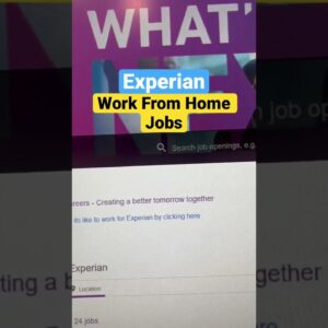 Experian Work From Home Jobs #shorts #workathome #workfromhome #onlinejobs #remotejobs