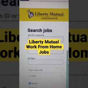 Liberty Mutual Work From Home Jobs #shorts #workathome #workfromhome #onlinejobs #remotejobs